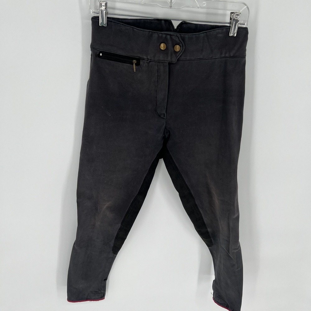PYTCHLEY Riding Breeches Women‎ 30 Charcoal Grey Equestrian Cotton Lycra Stretch